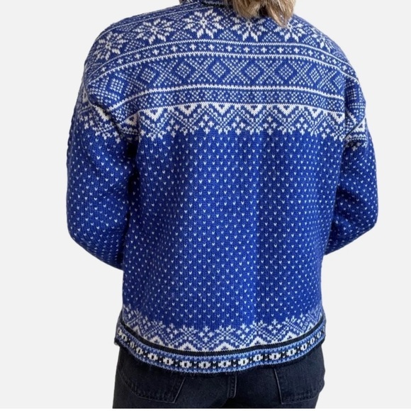 Vintage L.L. Bean FairIsle Nordic Birdseye Wool Sweater - Picture 2 of 13